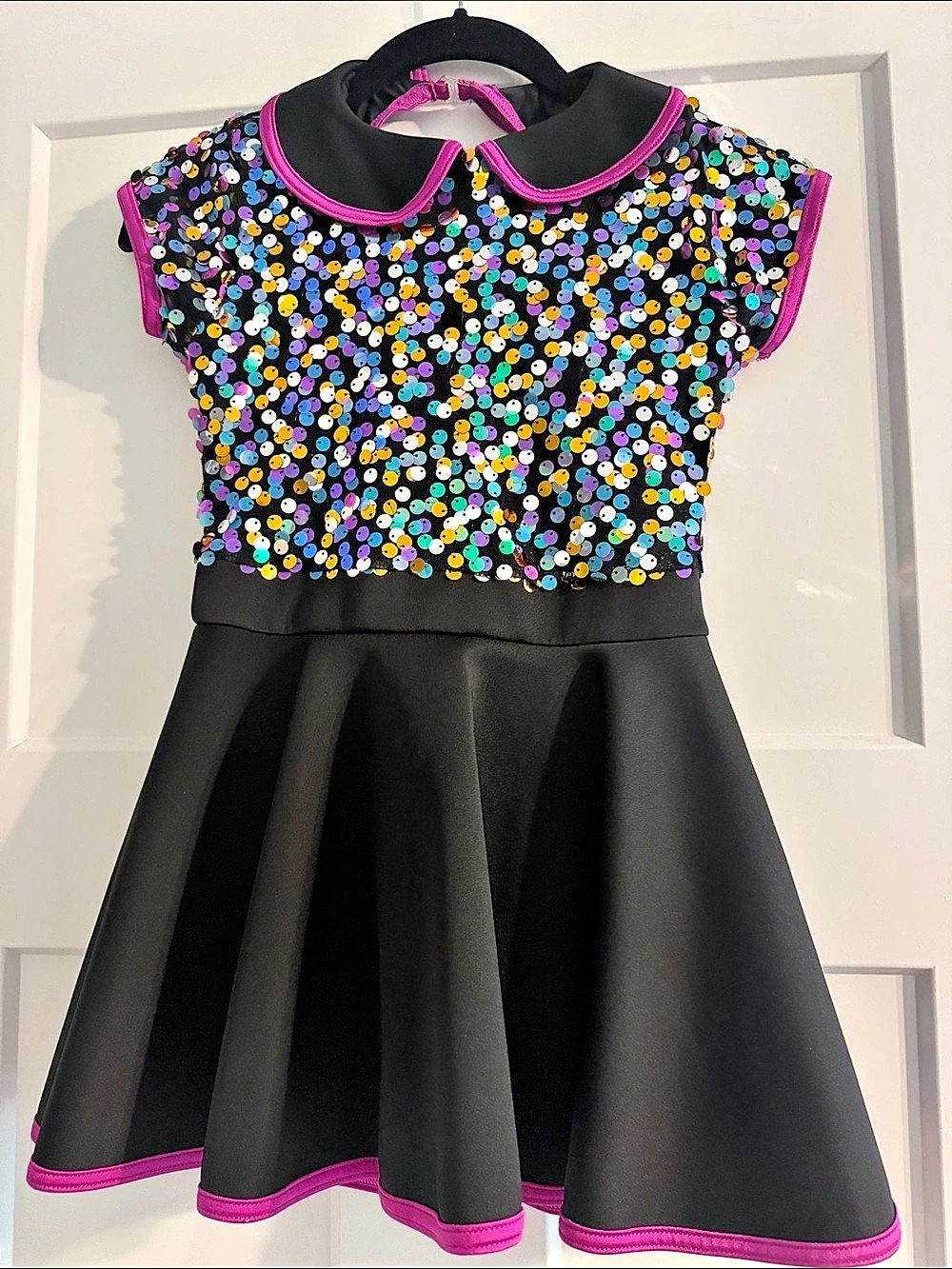 Weissman Beyond The Sea Sequin Collar Party Dress